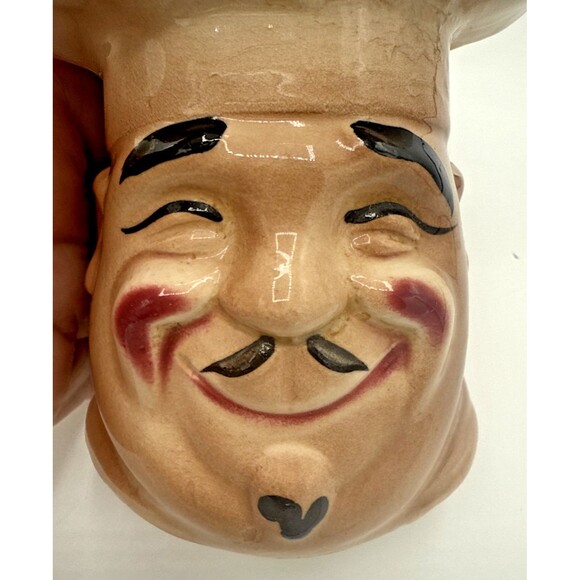 Vintage Large Chef Head/Hat Squinting Eyes Salt & Pepper Shaker Set Japan 4.5" - Picture 10 of 13